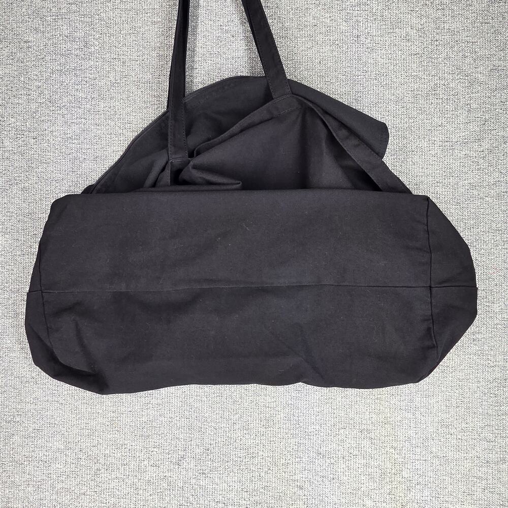 AWAY LARGE BLACK TRAVEL TOTE BAG CANVAS OVERSIZED CARRYALL WITH TOP ZIP CLOSURE - Picture 8 of 10